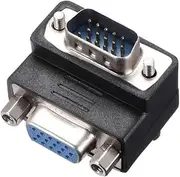 XYWHPGV DB15 VGA Gender Changer 15 Pin Female to Male 3-Row Right Angle Mini Gender Changer Coupler Adapter Connector for Serial Applications Black(c23a5 eb1e9 3b756 42a67 8ccda 958ec