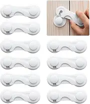 10 Pack Cabinet Locks for Babies, Uandhome Child Safety Locks Drawer Locks Baby Proofing Baby Cabinet Safety Latches Kitchen System with Strong Adhesive Tape
