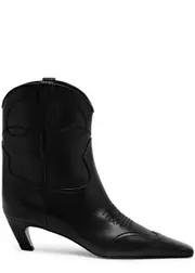 Khaite Dallas 50 Leather Ankle Boots - Black - 7 7
