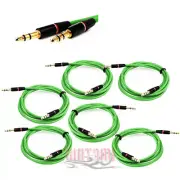 6X 3.5MM AUX MALE AUDIO EXTENSION CABLE CORD GREEN FOR GALAXY S4 S3 NOTE 3 NEXUS