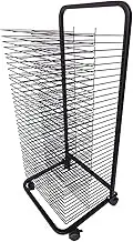 Art Drying Rack - Flexible Shelves, Mobile Classroom Painting Artwork Drying Rack with Wheels, Ideal for Schools, Art Studio and Home Use, Black Powder Coated Finish (Size : 35 Shelves)