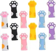 COHEALI Pencil Tip Cover 12pcs Cartoon Pencil Caps Cat Paw Design Silicone Material