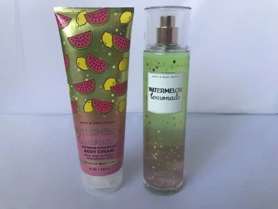 Bath & Body Works WATERMELON LEMONADE Fragrance Mist Body Cream Set NEW