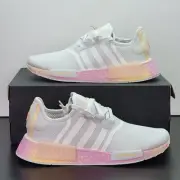 Adidas NMD R1 Women's Size 8.5 Running Shoes White Pink Athletic Sneakers