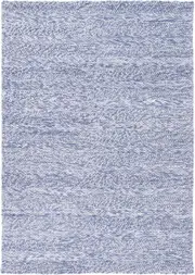 Zayna Ringlets Contemporary Blue Wool Rug