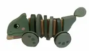 Early Learning Center Wooden Toy Pull Along Crocodile Wiggle Action Baby Games