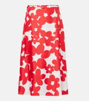 [Marni] Marni Printed silk midi skirt AU 12 red