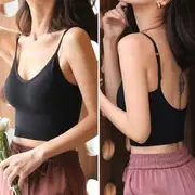 Plain Wireless Bra Top Black - L