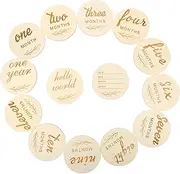 CRILSTYLEO Milestone Cards Set Pcs Wooden Monthly Milestone Discs for Growth Tracking Newborn Photo Props