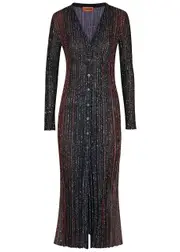Missoni Striped Embellished Open-knit Longline Cardigan - Multicoloured - 14 14