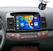2+64G for Toyota Camry 1997-2003 Car Radio Manual AC with Wireless Carplay/Android Auto,Android Car Stereo 9 Inch Touch Screen GPS Navigation WiFi Bluetooth FM/RDS Mirror Link SWC+ Backup Camera&Mic