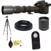 HD TELEPHOTO ZOOM LENS 500-1000MM +REMOTE FOR CANON EOS REBEL T3 T3I T5 T5I T2