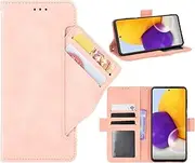 [GoshukunTech] Case for Samsung A73 5G,for Galaxy A73 5G Wallet Case[ 5 Card Slots Leather Wallet ] Soft TPU inner Case Flip Cover Stand Feature Compatible with Samsung Galaxy A73 5G-Pink