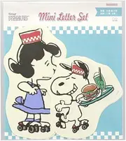 Sunstar Stationery S2837161 Snoopy Letter Set, Die Cut Mini, Peanut American Taste, Blue