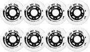 Inline Skate Wheels, Replacement Roller Skating Wheels 8 Pcs Inline Skate Wheels,95A White PU Wheels,Beginner Skate Replacement Wheel,for Girls & Boys Indoor Outdoor Roller Hockey