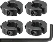 uxcell Bore 16 mm Double Split Shaft Collar 35 mm OD 12 mm Thickness Carbon Steel Locking Collar Clamp Style with Set Screw & Hex Wrench for Machine Tools Industry (Black, Pack of 4)