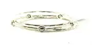IPPOLITA Pyrite Bangle Sterling Silver .925 5 Stone Station Bracelet Trio Set