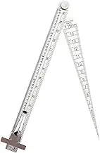 Stainless Steel Welding Taper Disparity Gauge Depth Ruler Hole Inspection Tool, Small Size and Easy to Carry, Two Measurement Systems of Mm and Inch, Meet Your Different Need