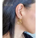 ・ALL THAT GLOW・ 歐美風金色雙環環狀耳環 18K鍍金扭曲環繞耳環 HOOPS EARRINGS [現貨]