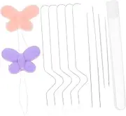 jojofuny 11pc Bead Threading Needle Set for Jewelry Making Curved Beading Tools Spinner Needles DIY Beading Supplies for Bracelets Anklets Necklaces Random Color