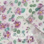 韓國布 韓國直送 純綿布 布料 印花布 花紋 花束 三色堇 防水布 手作 DIY LAMINATE FABRIC