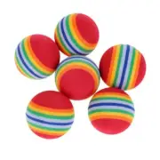 6x JOSAN Soft EVA Sponge Foam Practice Golf Balls Rainbow Colour Indoor Outdoor