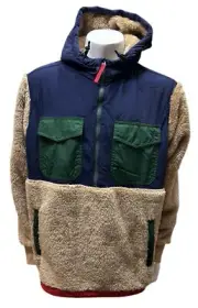 Polo Ralph Lauren Camel Colorblock Sherpa Fleece Pullover Jacket Size X-Large