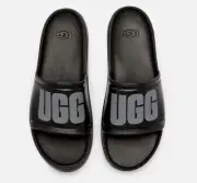 UGG Wilcox Slide Black Grey Block Logo Slide Sandals Size 12 Men S10