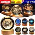3D Moon Planet Globe Galaxy Night Light USB LED Crystal Ball Table Bedside Lamp