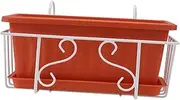 OFFSCH 1 Set Vegetable Pot Over The Porch Rail Planters Outdoor Decoration Cactus Plants Planter Pots for Hanging Pots Outdoor Pots Patio Railing Shelf Plastic Red