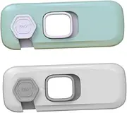 Kisangel 2Pcs Childproof Refrigerator Lock Safety Fridge Door Lock for Cabinets Cupboards Easy Install Adhesive Design Protects Pets for Home Use