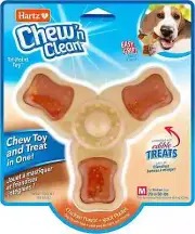 Hartz Chew ‘n Clean Toy and Treat in One Medium Tri-Point Bone Chicken Flavor