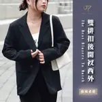 【JUTA.STUDIO】現貨 雙排扣後開衩西外 標配經典長袖 西裝外套西裝外套女春秋百搭新款高級感西裝外套黑/卡其