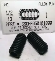 1/2-13x1" Hex Socket Set Screws Cup Point Alloy Steel (5)