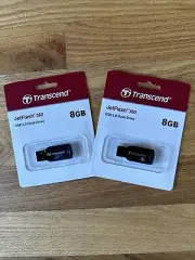 2 Pack Transcend 8GB Jetflash 360 2.0 USB Memory Flash Thumb Storage Drive New