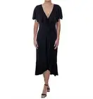 Juicy Couture Women's Knit Jersey Wrap Midi Dress Regal Medium