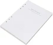 Oreilet Loose Leaf Paper, 6 Ring Loose Leaf Blank with 4pcs Pen Refills, 64 Sheets Notebook PaperBinder Lined Paper Wide Ruled, White