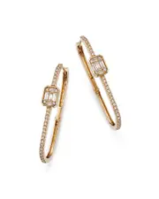 Bloomingdale's Fine Collection Diamond Oval Hoop Earrings in 14K Yellow Gold, 0.52 ct. t. w.
