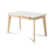 MIUZ Computer Desk Office Study Student Wood Table Drawer Nordic White Natural