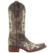 Corral Boots Embroidered Square Toe Cowboy Womens Brown Casual Boots L5042