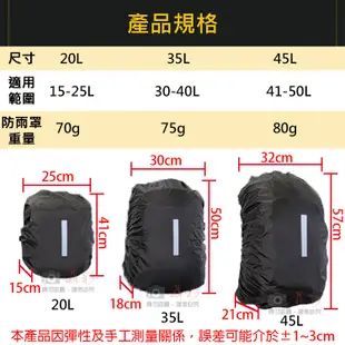 專業背包防雨罩20L.35L.45L 後背包防雨罩 (4.3折)