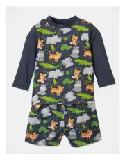[Sprout] Safari Animal Swim Rash Top and Swim Set in Light Green