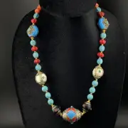 Spectacular Design Amazingly Colourful Tibetan Handmade Traditional Necklace
