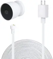 Power Adapter for Google Nest Cam (Battery), with 16.4Ft/5M Weatherproof Chargin