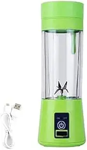 Electric USB Rechargeable Juicer Blender + USB Cable, 380ml Juicer Mini Automatic Fruit Smoothie Vegetable Cutter Maker Drink Bottle - Portable Tools, for Fruits and Vegetables (Green)