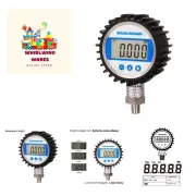 3-1/8" Dial Size, Digital Pressure Gauge, 0-3000psi/bar/Mpa, 1/4" NPT Lower M...