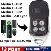 Garage Door Gate Remote Control Replacement For Merlin+ 2.0 E945M E950M E940M
