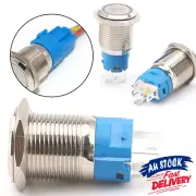 16mm Switch ON/OFF Horn Push Button Waterproof Start Flush Metal High Momentary
