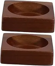 HOMOCONO 2PCS Wooden Tray for Kitchen Countertop Rustic Storage Base for Grinders Spice Bottles Acacia Wood Kitchen Accessories for Salt Pepper Mills