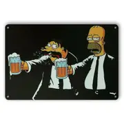 3x Tin Sign Homer Simpson Beer Drink Beer Cheers Decorative Wall Rustic Look